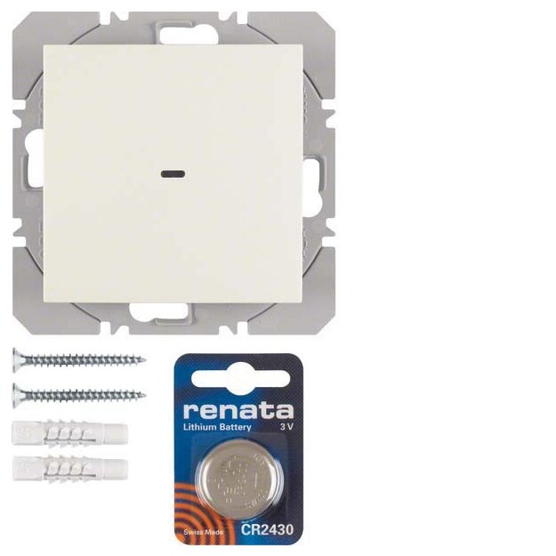 Berker 85655282 KNX-Funk Wandsender 1-fach flach Quicklink S.1 Weiß glänzend