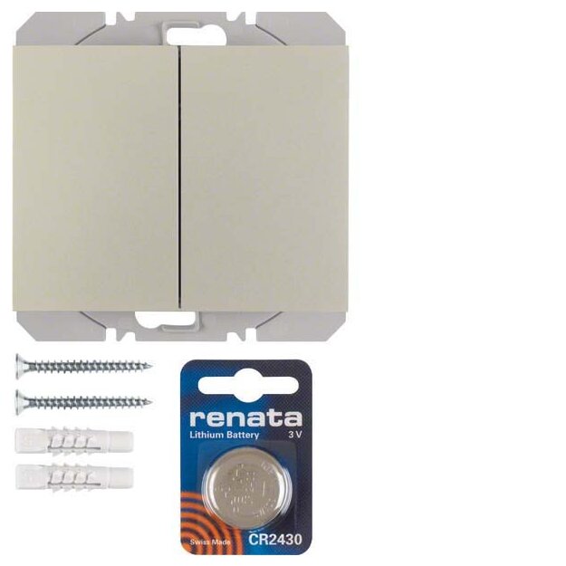 Berker 85656273 KNX-Funk Wandsender 2-fach flach Quicklink K.5 Edelstahl lackiert