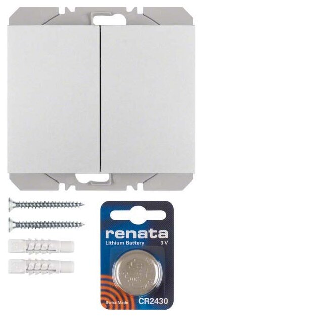 Berker 85656277 KNX-Funk Wandsender 2-fach flach Quicklink K.5 Alu lackiert