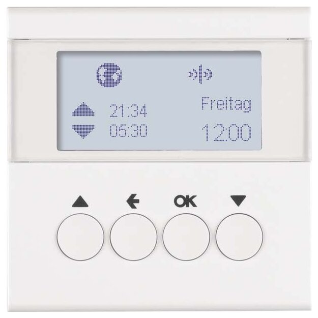Berker 85745189 KNX-Funk Jalousie-Schaltuhr Quicklink S.1/B.3/B.7 Polarweiß glänzend