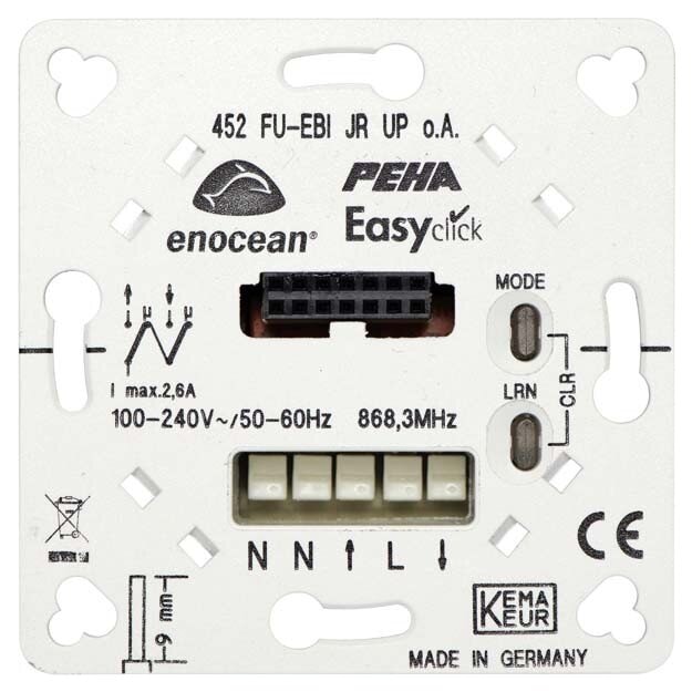 Peha 00364536 EnOcean Easyclickpro JR-Empfänger Unterputz mit Tragplatte 2 Kanal