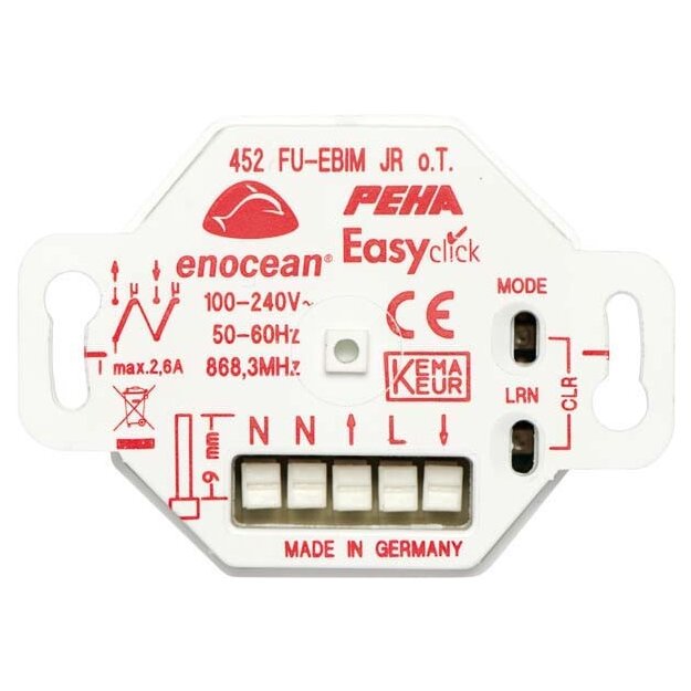 Peha 00366576 EnOcean Easyclickpro JR-Empfänger Unterputz 2-Kanal mit Positionserkennung