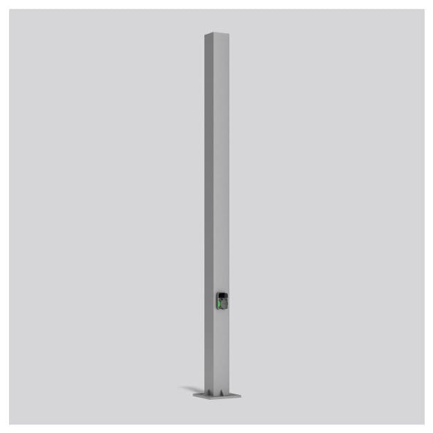 RZB 811412 Mast mit Wallbox Silber