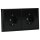 Jung Serie LS Komplett-Set Schwarz: LS982SW Rahmen 2-fach + 2x LS1520SW SCHUKO® Steckdose