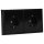 Jung Serie LS Komplett-Set Schwarz: LSAC582SW Rahmen 2-fach + 2x LS1520KISW SCHUKO® Steckdose mit Berührungsschutz