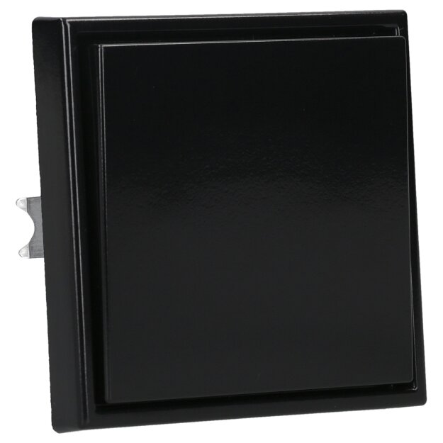 Jung Serie LS Komplett-Set Schwarz: LS981SW Rahmen 1fach + 506U Wippschalter Universal Aus-Wechsel + LS990SW Wippe