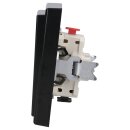 Jung Serie LS Komplett-Set Schwarz: LS981SW Rahmen 1fach + 506U Wippschalter Universal Aus-Wechsel + LS990SW Wippe