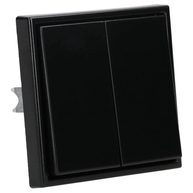 Jung Serie LS Komplett-Set Schwarz: LS995SW Serienwippe + 505U Wippschalter Serien + LS981SW Rahmen 1fach