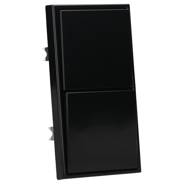Jung Serie LS Komplett-Set Schwarz: LS982SW Rahmen 2fach + 2x 506U Wippschalter Universal Aus-Wechsel + 2x LS990SW Wippe