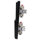 Jung Serie LS Komplett-Set Schwarz: LS982SW Rahmen 2fach + 2x 506U Wippschalter Universal Aus-Wechsel + 2x LS990SW Wippe