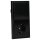 Jung Serie LS Komplett-Set Schwarz: LS1520KISW SCHUKO® Steckdose mit Berührungsschutz + LS990SW Wippe + 506U Wippschalter Universal Aus-Wechsel + LS982SW Rahmen 2fach