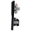 Jung Serie LS Komplett-Set Schwarz: LS1520SW SCHUKO® Steckdose + LS990SW Wippe + 506U Wippschalter Universal Aus-Wechsel + LS982SW Rahmen 2fach