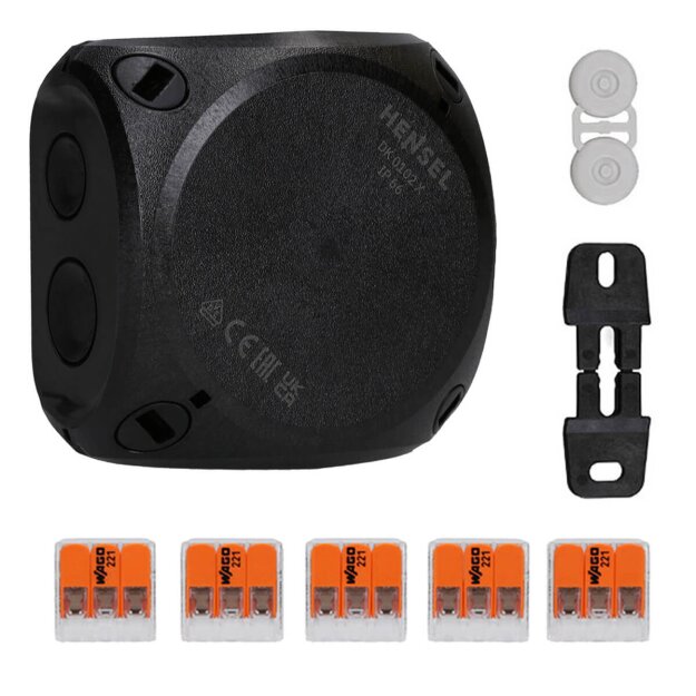 Hensel ENYCASE Kabelabzweigkasten DK 0102 X  0,75-2,5 qmm 3 phasig mit Klemme IP66