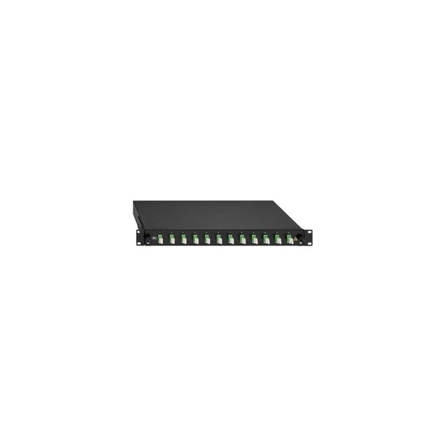 Rutenbeck BasicLine-Spleissbox ausziehbar 19/1HE 12xLC-D OM5 Grün