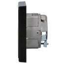 Jung Serie LS Komplett-Set Schwarz: Cat.6A iso-Anschlussdose + LS969-1UASW Abdeckung f. IAE/UAE-Anschlussdose + LS981SW Rahmen 1-fach