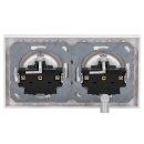 Jung Serie A Komplett-Set Alpinweiß: 2x A1520WW SCHUKO Steckdose + A5582BFWW Rahmen 2fach