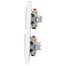 Jung Serie A Komplett-Set Alpinweiß: 2x 506U Wippschalter Universal + 2x A590WW Wippe f. Schalter/Taster + A5582BFWW Rahmen 2fach