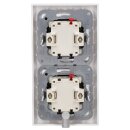 Jung Serie A Komplett-Set Alpinweiß: 2x 506U Wippschalter Universal + 2x A590WW Wippe f. Schalter/Taster + A5582BFWW Rahmen 2fach