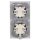 Jung Serie A Komplett-Set Alpinweiß: 2x 506U Wippschalter Universal + 2x A590WW Wippe f. Schalter/Taster + A5582BFWW Rahmen 2fach