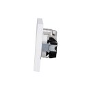 Jung Serie A Komplett-Set Alpinweiß: Cat.6A iso-Anschlussdose UAE-Cat.6A iso-8 Up 0 + A569-1PLUAWW Abdeckung f. IAE/UAE-Anschlussdose  + A1520WW SCHUKO Steckdose + A5582BFWW 2-fach Rahmen