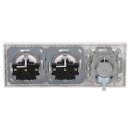 Jung Serie A Komplett-Set Alpinweiß: Cat.6A iso-Anschlussdose UAE-Cat.6A iso-8 Up 0 + A569-1PLUAWW Abdeckung f. IAE/UAE-Anschlussdose + 2x A1520WW SCHUKO Steckdose + A5583BFWW 3-fach Rahmen