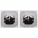 2x JUNG A IP 44 Set Alpinweiß: A1520KLWW SCHUKO Klappdeckelsteckdose + 551WU Dichtungsflansch + A5581BFWW Rahmen 1-fach