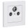 Jung Serie A Komplett-Set Alpinweiß: Triax EDA 302 F Antennendose 3-Loch Stichdose SAT/TV/R + A561PLSATWW Abdeckung f. SAT-TV-Steckdose + A5581BFWW Rahmen 1-fach