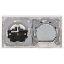 Jung Serie A Komplett-Set Alpinweiß: Antennensteckdose EDU 04 F + A561PLTVWW Abdeckung f. Antennen-Steckdose + A1520WW SCHUKO Steckdose +  A5582BFWW Rahmen 2-fach