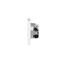 Jung Serie A Komplett-Set Alpinweiß: Antennensteckdose EDU 04 F + A561PLTVWW Abdeckung + Cat.6A Anschlussdose + A569-2BFPLUAWW Abdeckung + A1520WW SCHUKO Steckdose + A5583BFWW Rahmen 3-fach