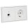 Jung Serie LS Komplett-Set Alpinweiß: Cat.6A iso-Anschlussdose UAE-Cat.6A iso-8 Up 0 + LS969-1UAWW Abdeckung f. IAE/UAE-Anschlussdose + LS1520WW SCHUKO Steckdose + LS982WW Rahmen 2-fach