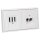 Jung Serie LS Komplett-Set Alpinweiß: Cat.6A iso-Anschlussdose + LS969-2UAWW Abdeckung + TAE-Anschlussdose + LS969TWW Abdeckung f. TAE-Anschlussdose + LS982WW Rahmen 2-fach
