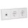 Jung Serie LS Komplett-Set Alpinweiß: Cat.6A iso-Anschlussdose UAE-Cat.6A iso-8 Up 0 + LS969-1UAWW Abdeckung f. IAE/UAE-Anschlussdose + 2x LS1520WW SCHUKO Steckdose + LS983WW Rahmen 3-fach
