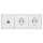 Jung Serie LS Komplett-Set Alpinweiß: Cat.6A iso-Anschlussdose UAE-Cat.6A iso-8 Up 0 + LS969-1UAWW Abdeckung f. IAE/UAE-Anschlussdose + 2x LS1520WW SCHUKO Steckdose + LS983WW Rahmen 3-fach