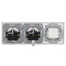 Jung Serie LS Komplett-Set Alpinweiß: LS969TWW Abdeckung f. TAE-Anschlussdose + TAE-Anschlussdose TAE 3x6 NFN Up 0 rw + 2x LS1520WW SCHUKO Steckdose + LS983WW Rahmen 3-fach