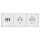 Jung Serie LS Komplett-Set Alpinweiß: LS969TWW Abdeckung f. TAE-Anschlussdose + TAE-Anschlussdose TAE 3x6 NFN Up 0 rw + 2x LS1520WW SCHUKO Steckdose + LS983WW Rahmen 3-fach