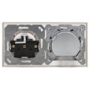 Jung Serie LS Komplett-Set Alpinweiß: Antennensteckdose EDU 04 F + LS990TVWW Abdeckung f. SAT-TV-Steckdose + LS1520WW SCHUKO Steckdose + LS982WW Rahmen 2-fach