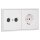 Jung Serie LS Komplett-Set Alpinweiß: Antennensteckdose EDU 04 F + LS990TVWW Abdeckung f. SAT-TV-Steckdose + LS1520WW SCHUKO Steckdose + LS982WW Rahmen 2-fach