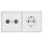 Jung Serie LS Komplett-Set Alpinweiß: Antennensteckdose EDU 04 F + LS990TVWW Abdeckung f. SAT-TV-Steckdose + LS1520WW SCHUKO Steckdose + LS982WW Rahmen 2-fach