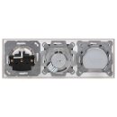 Jung Serie LS Komplett-Set Alpinweiß: 3-Loch Triax EDA 302 F Stichdose SAT/TV/R + Jung LS990SATWW Abdeckung + Cat.6A iso-Anschlussdose + LS969-2UAWW Abdeckung + SCHUKO Steckdose + LS983WW Rahmen 3-fach