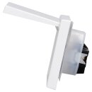 JUNG LS IP 44 Set Alpinweiß: LS1520KLWW SCHUKO Steckdose m. Klappdeckel + 551WU Dichtungsflansch + LS981WW Rahmen 1-fach