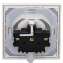 JUNG LS IP 44 Set Alpinweiß: LS1520KLWW SCHUKO Steckdose m. Klappdeckel + 551WU Dichtungsflansch + LS981WW Rahmen 1-fach