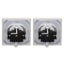 JUNG LS IP 44 Set Alpinweiß 2x: LS1520KLWW SCHUKO Steckdose m. Klappdeckel + 551WU Dichtungsflansch + LS981WW Rahmen 1-fach