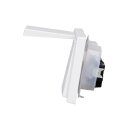 JUNG LS IP 44 Set Alpinweiß: 2x LS1520KLWW SCHUKO Steckdose m. Klappdeckel + 2x 551WU Dichtungsflansch + LS982WW Rahmen 2-fach