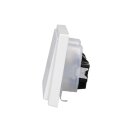 JUNG LS IP 44 Set Alpinweiß: 2x LS1520KLWW SCHUKO Steckdose m. Klappdeckel + 2x 551WU Dichtungsflansch + LS982WW Rahmen 2-fach
