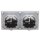 JUNG LS IP 44 Set Alpinweiß: 2x LS1520KLWW SCHUKO Steckdose m. Klappdeckel + 2x 551WU Dichtungsflansch + LS982WW Rahmen 2-fach
