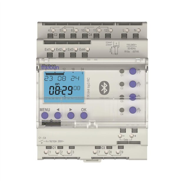 Theben 6440330 Digitale Zeitschaltuhr TR 644 top3 BLE RC