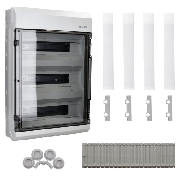 B-WARE Hensel KV9354M KV 90-Automatengehäuse 54 Teilungseinheiten, IP 65 metrische Vorprägung