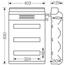 B-WARE Hensel KV9354M KV 90-Automatengehäuse 54 Teilungseinheiten, IP 65 metrische Vorprägung