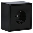 JUNG LS CUBE Set: Aufputzsteckdose aus 1520SW Steckdose + 1- fach Rahmen LS581ASW schwarz