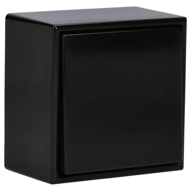 JUNG LS CUBE Set: Aufputzschalter aus 506U Wechselschalter + LS990SW Wippe + 1- fach Rahmen LS581ASW schwarz
